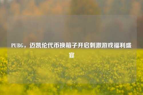 PUBG,迈凯伦代币换箱子开启刺激游戏福利盛宴