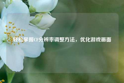 轻松掌握CF分辨率调整方法，优化游戏画面