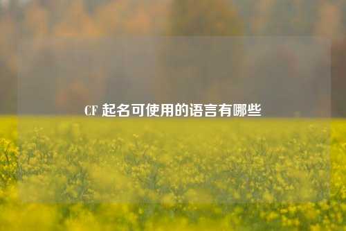 CF 起名可使用的语言有哪些