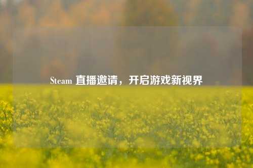 Steam 直播邀请，开启游戏新视界