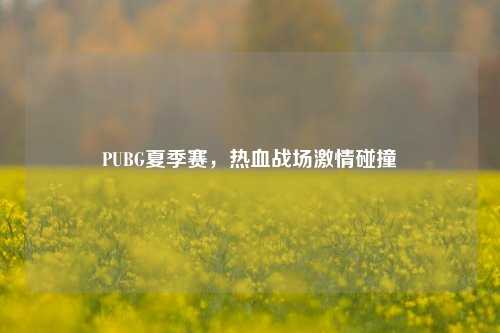 PUBG夏季赛，热血战场激情碰撞