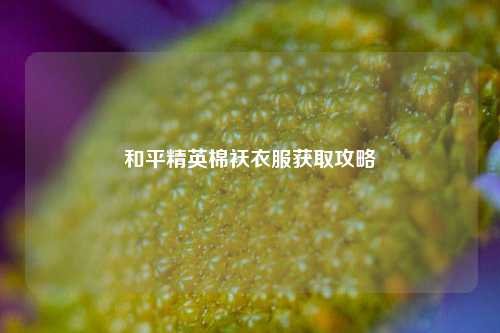 和平精英棉袄衣服获取攻略