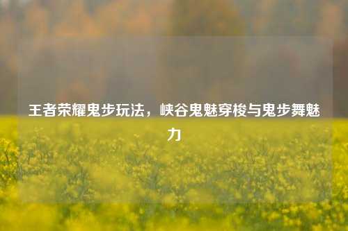 王者荣耀鬼步玩法，峡谷鬼魅穿梭与鬼步舞魅力