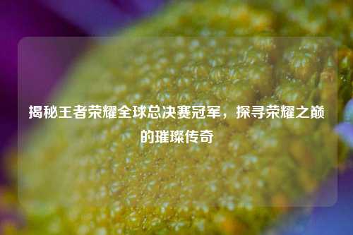 揭秘王者荣耀全球总决赛冠军，探寻荣耀之巅的璀璨传奇