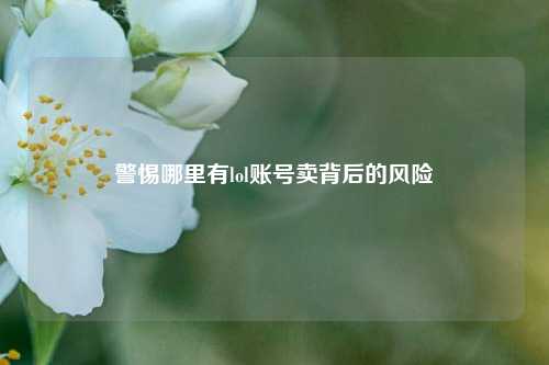 警惕哪里有lol账号卖背后的风险