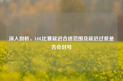 深入剖析,LOL比赛延迟合适范围及延迟过低是否会封号