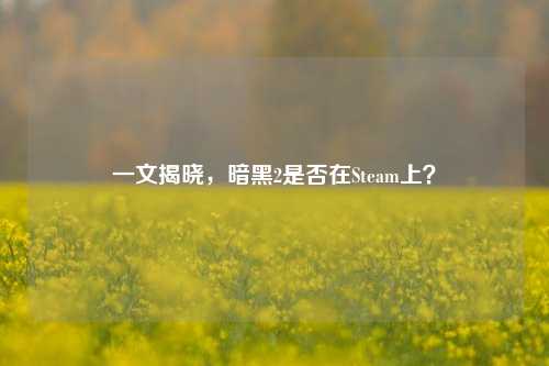 一文揭晓，暗黑2是否在Steam上？