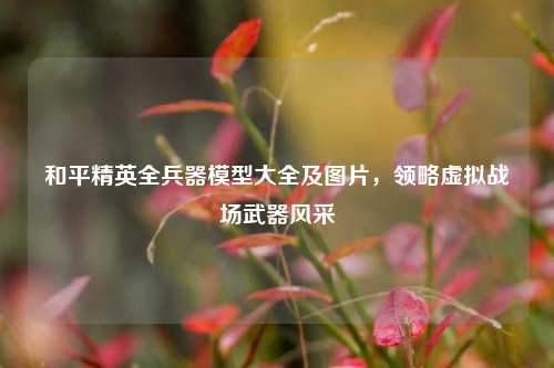 和平精英全兵器模型大全及图片,领略虚拟战场武器风采