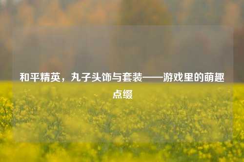 和平精英,丸子头饰与套装——游戏里的萌趣点缀