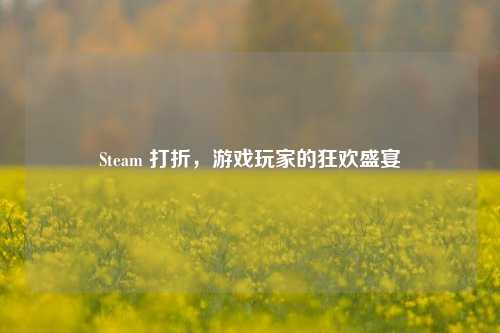 Steam 打折,游戏玩家的狂欢盛宴