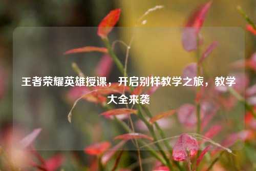 王者荣耀英雄授课,开启别样教学之旅,教学大全来袭
