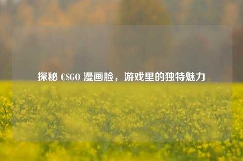 探秘 CSGO 漫画脸，游戏里的独特魅力