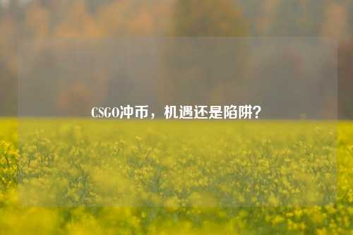 CSGO冲币,机遇还是陷阱?