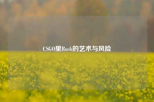 CSGO里Rush的艺术与风险