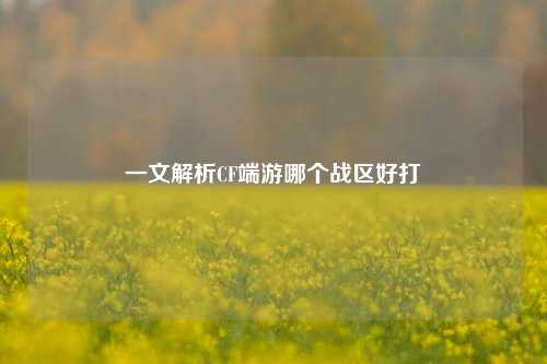 一文解析CF端游哪个战区好打