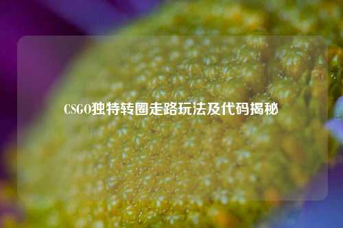 CSGO独特转圈走路玩法及代码揭秘