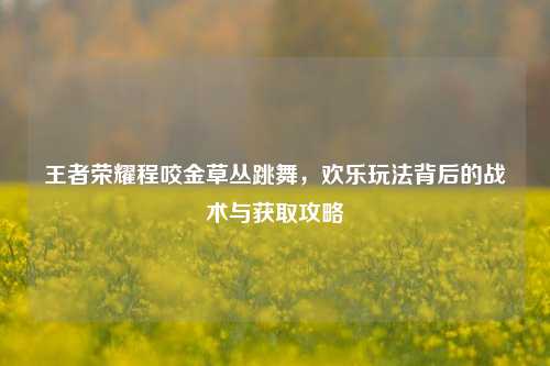 王者荣耀程咬金草丛跳舞,欢乐玩法背后的战术与获取攻略