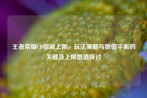 王者荣耀CD缩减上限,玩法策略与数值平衡的关键及上限数值探讨