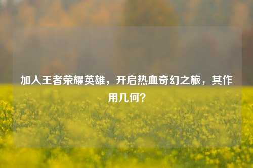 加入王者荣耀英雄,开启热血奇幻之旅,其作用几何?