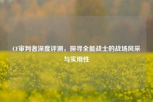 CF审判者深度评测,探寻全能战士的战场风采与实用性