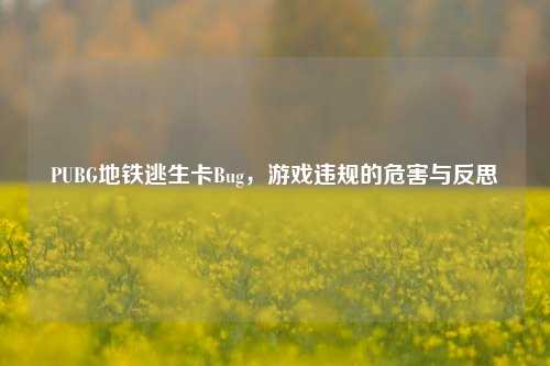 PUBG地铁逃生卡Bug，游戏违规的危害与反思