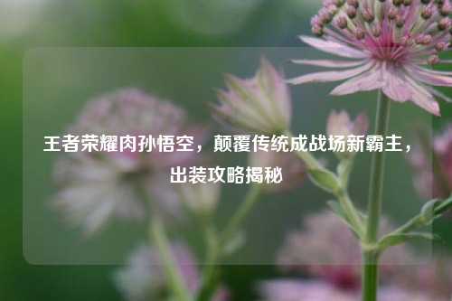 王者荣耀肉孙悟空,颠覆传统成战场新霸主,出装攻略揭秘