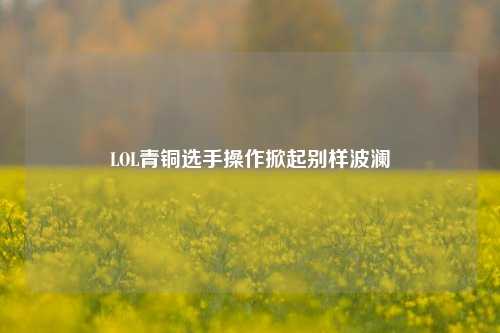 LOL青铜选手操作掀起别样波澜