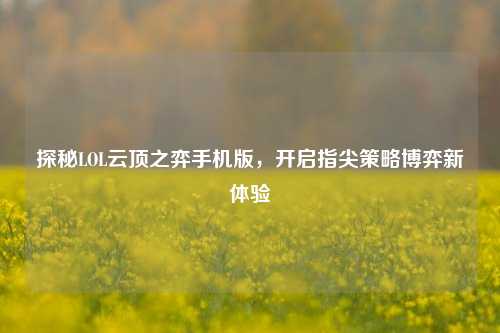 探秘LOL云顶之弈手机版,开启指尖策略博弈新体验