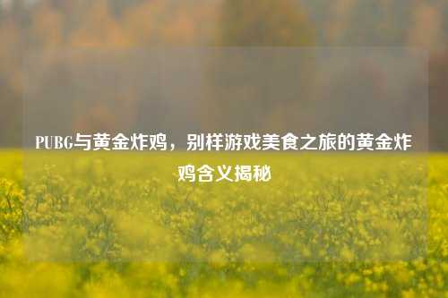 PUBG与黄金炸鸡,别样游戏美食之旅的黄金炸鸡含义揭秘