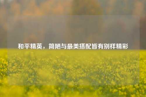 和平精英,简陋与最美搭配皆有别样精彩