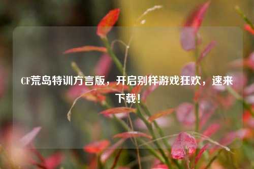 CF荒岛特训方言版,开启别样游戏狂欢,速来下载!