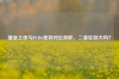 堡垒之夜与PUBG差异对比剖析,二者区别大吗?