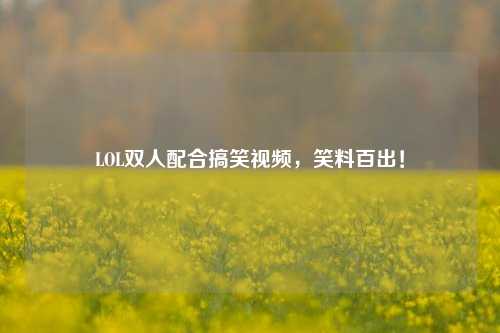 LOL双人配合搞笑视频，笑料百出！